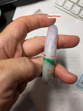 Load image into Gallery viewer, 55.6mm Certified 100% natural Type A sunny Green Yellow Light Purple(Fu Lu Shou) jadeite jade bangle PH249-0511