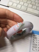 Load image into Gallery viewer, 55.2mm certified 100% natural Type A watermelon-rind green light purple Base jadeite bangle PA184-4754