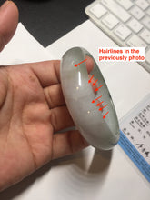 Load image into Gallery viewer, 57.5mm Certified 100% natural Type A dark green white gray chubby jadeite jade bangle AD118-2998