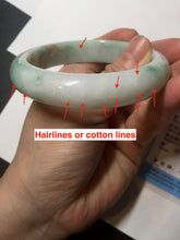 Load image into Gallery viewer, 57mm certified 100% natural type A sunny green/white jadeite jade bangle BN100-7706