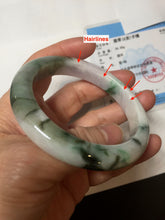 Load image into Gallery viewer, 57mm Certified Type A 100% Natural sunny green white purple gray Jadeite bangle PE122-1261