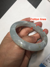 Load image into Gallery viewer, 54.5mm 100% natural type A icy watery light green/brown/black ice river with seaweed jadeite jade bangle Y154-5248
