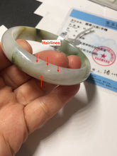 Load image into Gallery viewer, 53.9mm certified natural 100% natural Type A light green/yellow with green floating flowers jadeite jade bangle PA231-4999