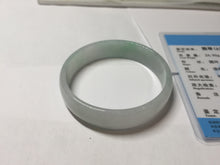 Load image into Gallery viewer, 51.6mm Certified Type A 100% Natural sunny green light green white thin Jadeite Jade bangle BS120-1581