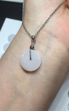 Load image into Gallery viewer, 14.8mm Type A 100% Natural icy watery light purple/yellow/white /green Jadeite Jade Safety Guardian Button Pendant group AX161