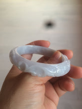 Load image into Gallery viewer, 51mm Certified Type A 100% Natural light purple white vintage style Jadeite Jade oval bangle AM38-0157