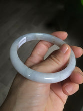 Load image into Gallery viewer, 58mm certified type A 100% Natural light purple white jadeite jade bangle AS8-0934