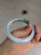 Load image into Gallery viewer, 56.5mm certified 100% natural Type A sunny green/white jadeite jade bangle A80-0458