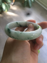 Load image into Gallery viewer, 52mm 100% natural certified green green/white oval jadeite jade bangle AB32-5304