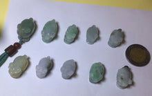 Load image into Gallery viewer, Type A 100% Natural light green/white Jadeite Jade 3D little piggy pendant Add on item! Not sale individually. AB piggy