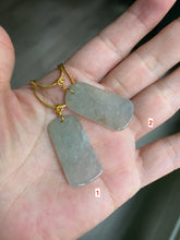Load image into Gallery viewer, 100% natural icy watery light green/clear jadeite jade safe and sound couple pendant pair E34