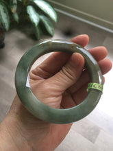Load image into Gallery viewer, Sold! please don't order. Thanks 56mm certified 100% natural Type A dark green/gray/brown jadeite jade bangle Y84-7333