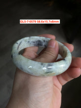 Load image into Gallery viewer, Sale! Certified type A 100% 54-61mm Natural green/white/eggplant purple/black spring garden Jadeite bangle group GL5 1-20