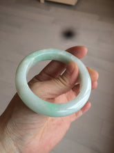 Load image into Gallery viewer, 52.5mm Certified Type A 100% Natural sunny green/white Jadeite Jade bangle R84-1548