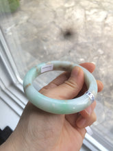 Load image into Gallery viewer, 55.7mm Certified Type A 100% Natural sunny green Jadeite Jade bangle A65-3328