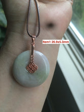 Load image into Gallery viewer, 26-27mm Type A 100% Natural green/orange/purple Jadeite Jade Safety Guardian Button donut Pendant group AC21
