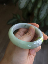Load image into Gallery viewer, 54mm certified 100% natural type A green/white jadeite jade bangle AH29-4933