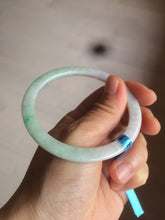 Load image into Gallery viewer, 56.5mm Certified Type A 100% Natural sunny green purple slim Jadeite Jade bangle AJ55-4582