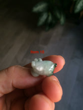 Load image into Gallery viewer, Type A 100% Natural light green/white Jadeite Jade 3D little piggy pendant Add on item! Not sale individually. AB piggy