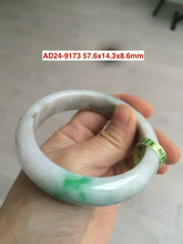Load image into Gallery viewer, 53-62mm certified Type A 100% Natural sunny green/white/purple/pale pink/black Jadeite Jade bangle (with defects) group AD24