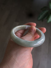 Load image into Gallery viewer, 54.4mm Certified Type A 100% Natural white/light green Jadeite Jade bangle AF61-9774