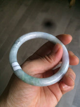Load image into Gallery viewer, 53.8mm Certified type A 100% Natural green/purple round cut Jadeite Jade bangle U89-0527
