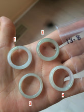 Load image into Gallery viewer, 18.8mm/size 8 3/4 100% natural type A icy watery green/white/yellow jadeite jade band ring G105- 8 3/4