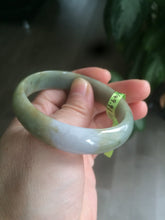 Load image into Gallery viewer, 52.5mm Certified Type A 100% Natural light purple/yellow/green oval Jadeite Jade bangle AJ16-8011