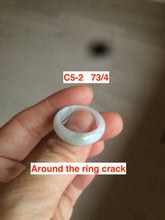Load image into Gallery viewer, Size 3-10 1/4 100% natural type A gree/white/purple/yellow jadeite jade band ring C5 (Add on item! not sale individually)