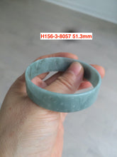 Load image into Gallery viewer, 51mm certified Type A 100% Natural green blue gray thin Jadeite Jade bangle H156