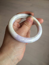 Load image into Gallery viewer, 56.6mm Certified Type A 100% Natural Sage Green/Thistle purple/cream beige Jadeite Jade bangle X107-0542
