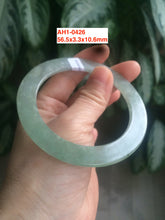 Load image into Gallery viewer, 52-60mm certified Type A 100% Natural icy light green/white snowy super thin Jadeite bangle group15-AH