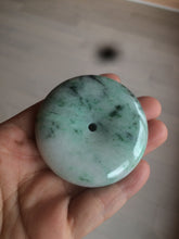 Load image into Gallery viewer, 100% Natural sunny green/pink/purple tropical beach jadeite Jade Safety Guardian Button(donut) Pendant/worry stone X123