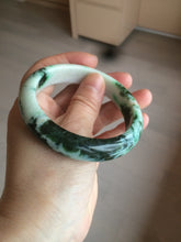 Load image into Gallery viewer, 57.8mm certified type A 100% Natural sunny green/orange/white jadeite jade bangle AE41-9586