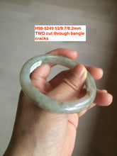 Load image into Gallery viewer, Sale! 49-54mm certified Type A 100% Natural dark green/white/black Jadeite Jade bangle with defects group GC30