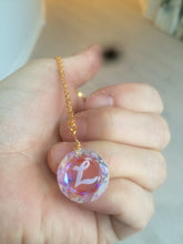 Load image into Gallery viewer, 17mm faceted glass crystal Initial letter "C" "H" "K" "L" "R" pendant (necklace) AD4 Add on item, not sale individually.