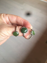 Load image into Gallery viewer, 100% Natural dark green nephrite (碧玉) Jade ring HT66 (adjustable size)