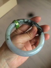 Load image into Gallery viewer, 58.5mm certificated Type A 100% Natural green/white Jadeite Jade bangle L86-1287