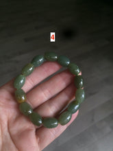 Load image into Gallery viewer, 100% Natural 12x9mm green/yellow olives shape Nephrite bead bracelet A38 (河磨玉)