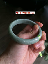 Load image into Gallery viewer, 58-59mm certifaied Type A 100% Natural bean green/black Jadeite Jade bangle (with defects) Group AD49