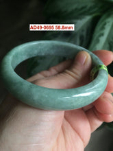 Load image into Gallery viewer, 58-59mm certifaied Type A 100% Natural bean green/black Jadeite Jade bangle (with defects) Group AD49