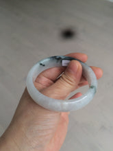 Load image into Gallery viewer, 51.5mm certified type A 100% Natural light green white oval Jadeite Jade bangle AR55-2853