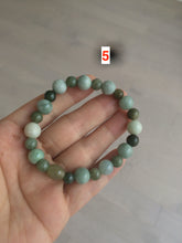 Load image into Gallery viewer, 100% natural green/white type A jadeite jade bead bracelet AQ48