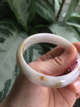 Load image into Gallery viewer, 53.5mm 100% natural Type A green/brown/purple jadeite jade bangle B33