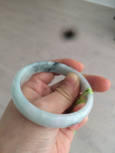 Load image into Gallery viewer, 53.9mm Certified Type A 100% Natural white/purple with green floating flowers Jadeite Jade bangle U71-2697