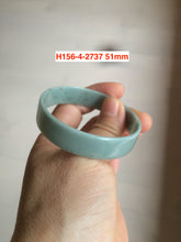 Load image into Gallery viewer, 51mm certified Type A 100% Natural green blue gray thin Jadeite Jade bangle H156