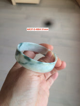 Load image into Gallery viewer, 50-51mm certified Type A 100% Natural green/white/yellow oily painting thin/super thin Jadeite Jade bangle Group AK37