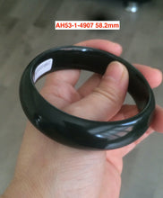 Load image into Gallery viewer, 52-56mm certified 100% Natural dark green/black nephrite Jade bangle group AH53