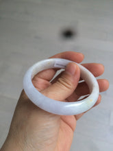 Load image into Gallery viewer, 50mm Certified Type A 100% Natural white/purple oval Jadeite Jade bangle L124-7903