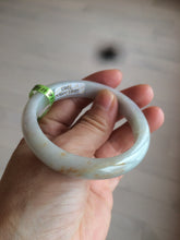 Load image into Gallery viewer, 53.7mm certificated Type A 100% Natural light blue/green/yellow/purple Jadeite Jade bangle AK34-7263